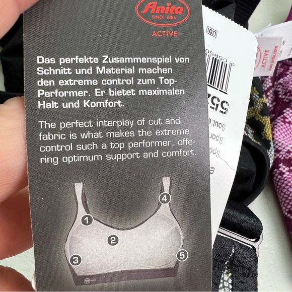 Anita NWT Extreme Control 36H Rose Berry Sports Bra - Picture 9 of 12
